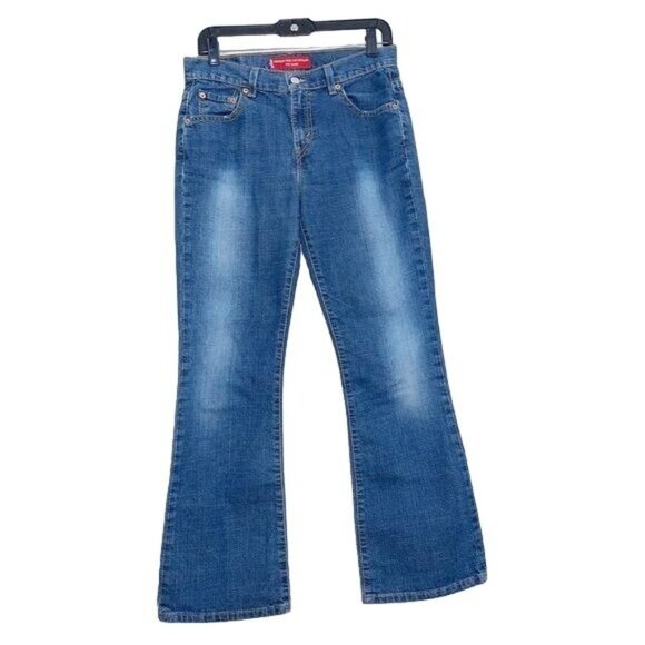 Levi's 515 Nouveau Women's Low Rise Blue Denim Boot Cut Stretch Jeans Size 6 - Picture 1 of 7